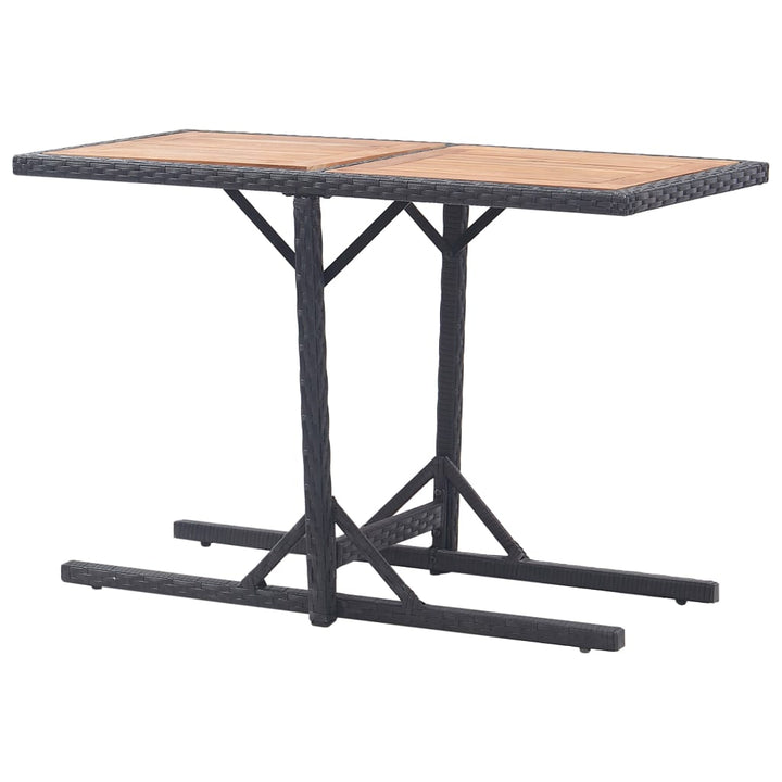 Trädgårdsbord Svart Massivt Akaciaträ Och Konstrotting