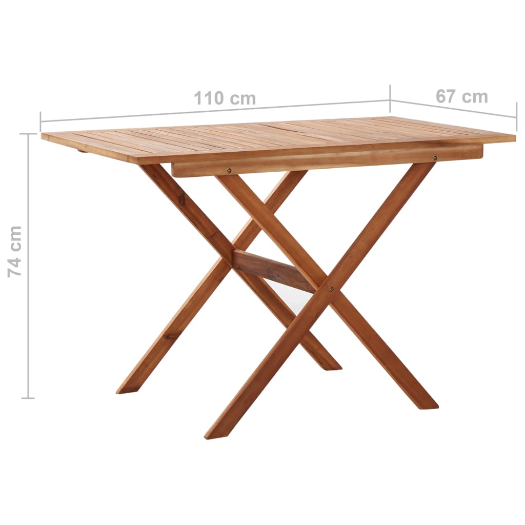 Trädgårdsbord 110X67X74 Cm Massivt Akaciaträ