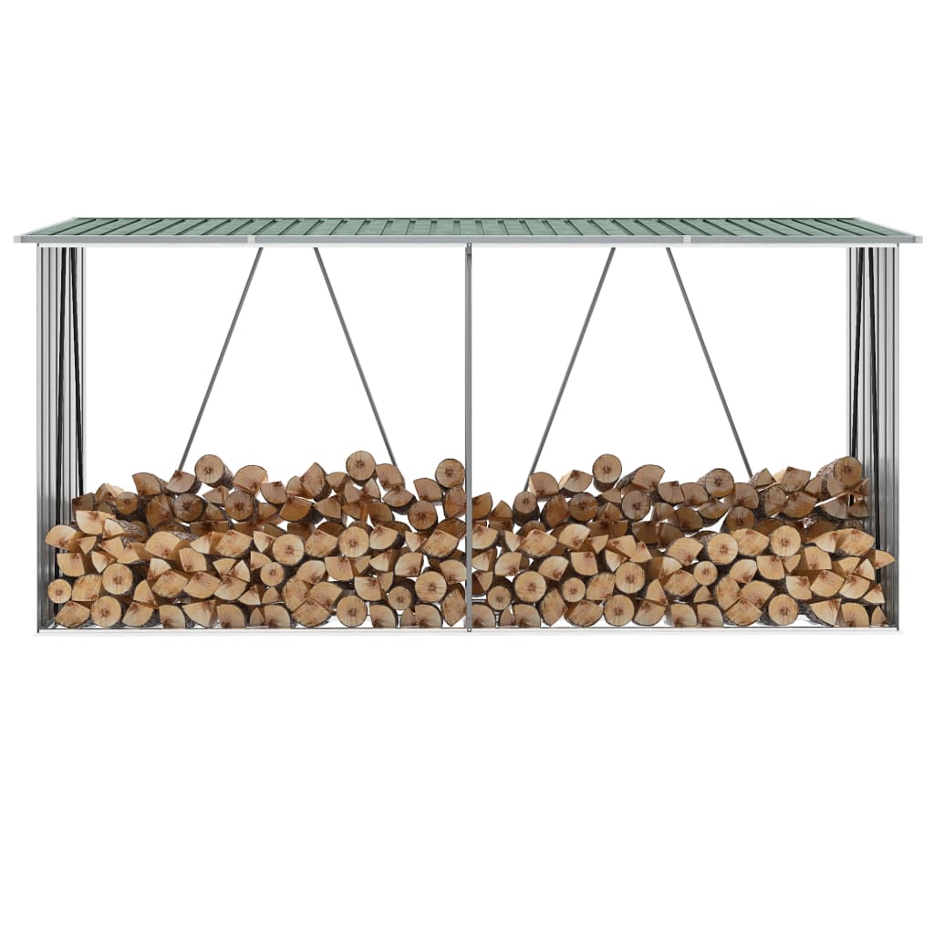 Vedskjul I Galvaniserat Stål 330X84X152 Cm
