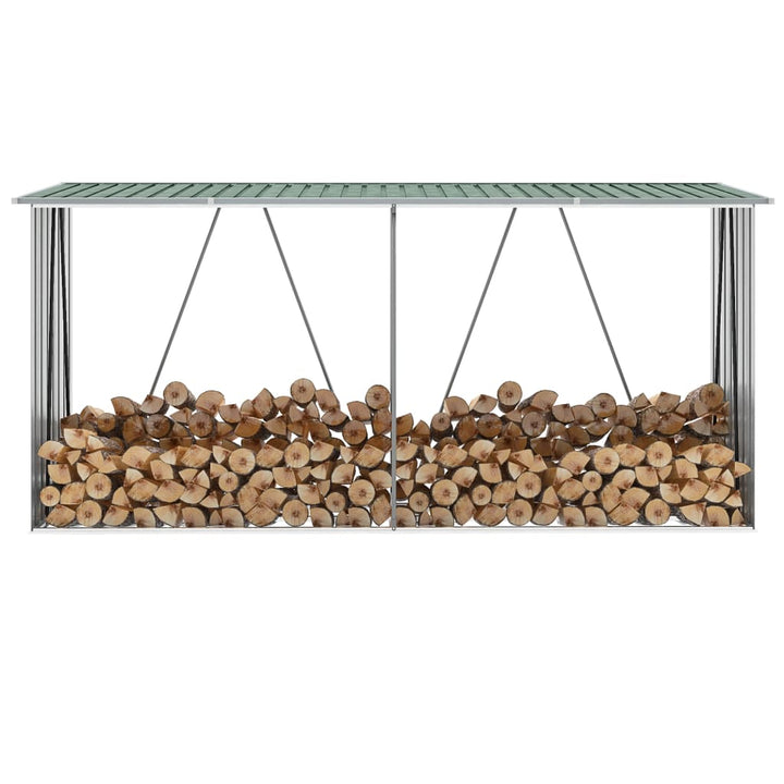 Vedskjul I Galvaniserat Stål 330X84X152 Cm