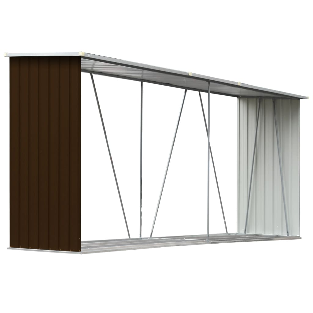Vedskjul I Galvaniserat Stål 330X84X152 Cm