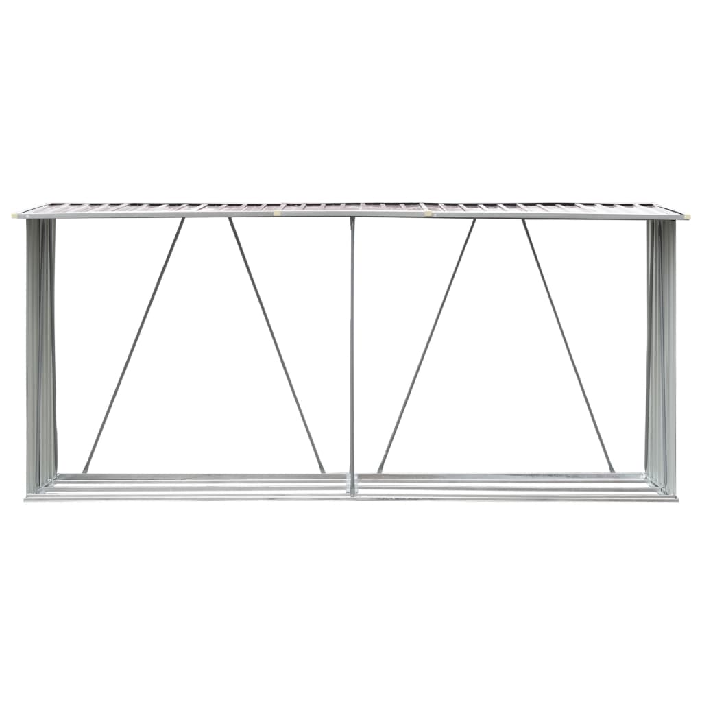 Vedskjul I Galvaniserat Stål 330X84X152 Cm