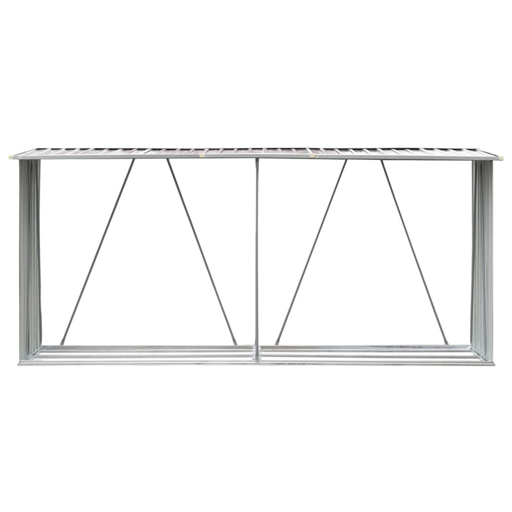 Vedskjul I Galvaniserat Stål 330X84X152 Cm