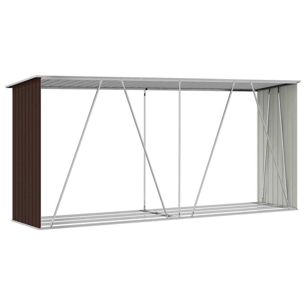 Vedskjul I Galvaniserat Stål 330X84X152 Cm
