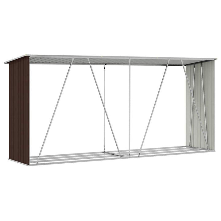 Vedskjul I Galvaniserat Stål 330X84X152 Cm