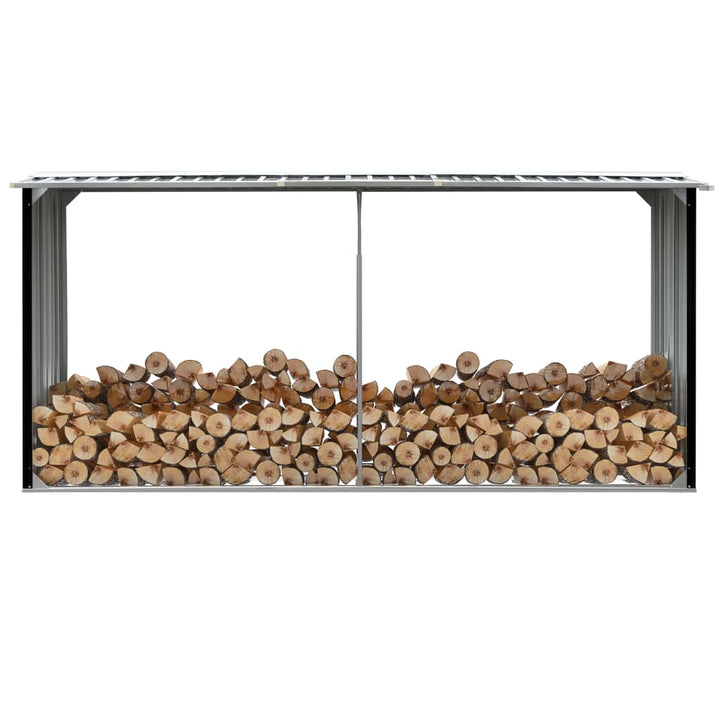 Vedskjul I Galvaniserat Stål 330X92X153 Cm