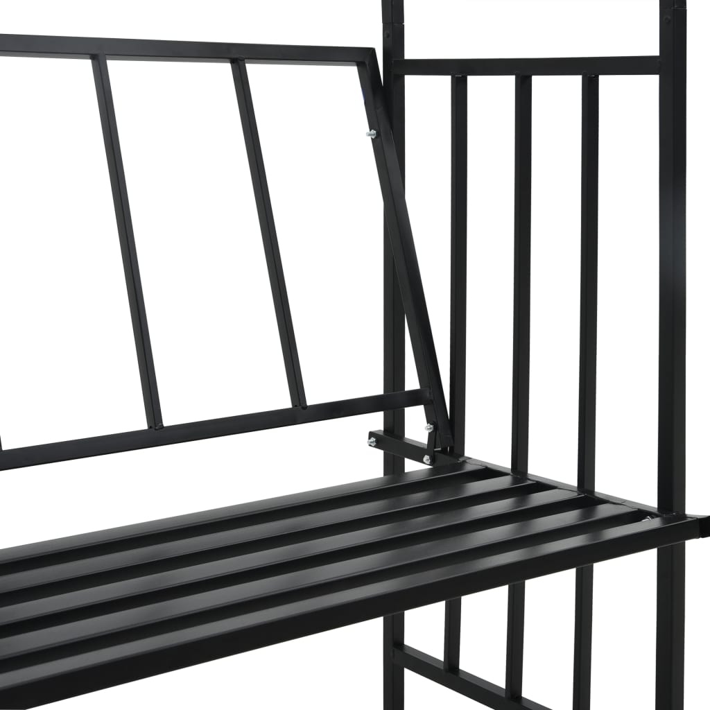 Rosenbåge Med Bänk Svart 128X50X207 Cm Järn