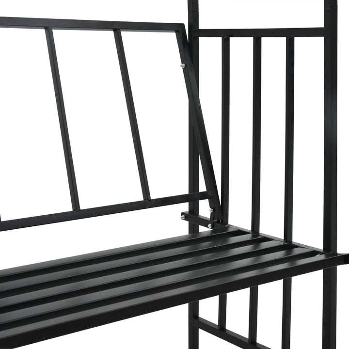 Rosenbåge Med Bänk Svart 128X50X207 Cm Järn