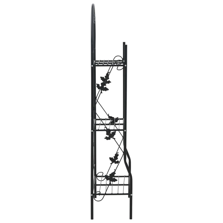 Växtstöd 3 Hyllor Svart 52X28X128 Cm Järn
