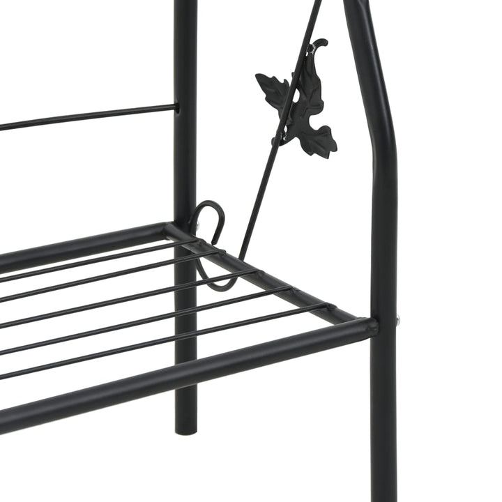 Växtstöd 3 Hyllor Svart 52X28X128 Cm Järn