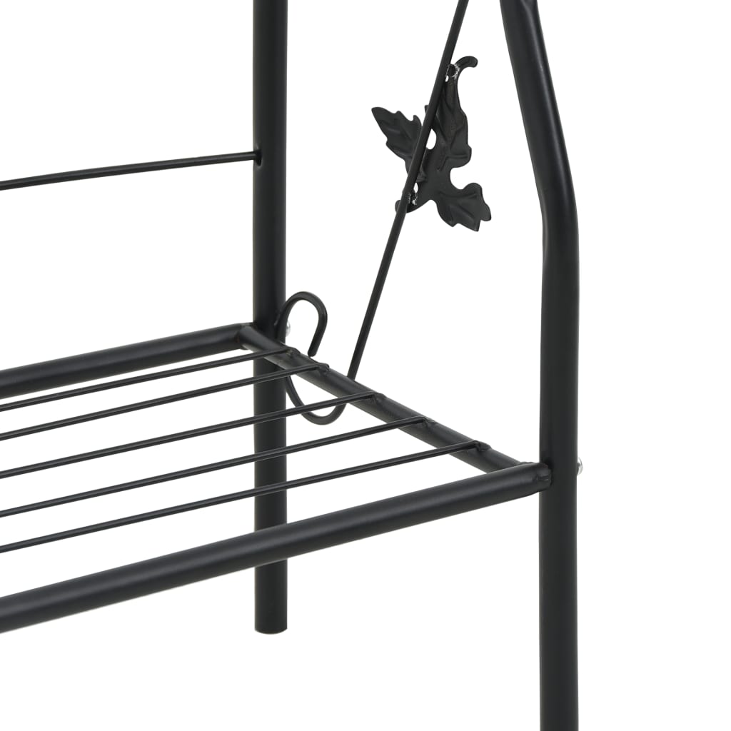 Växtstöd 3 Hyllor Svart 52X28X128 Cm Järn