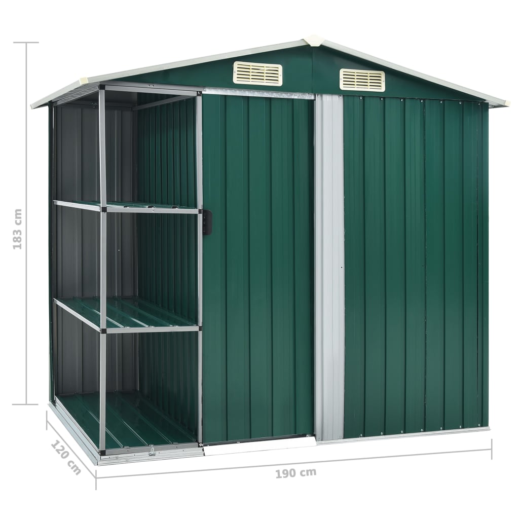 Trädgårdsbod Med Hylla 205X130X183 Cm Järn