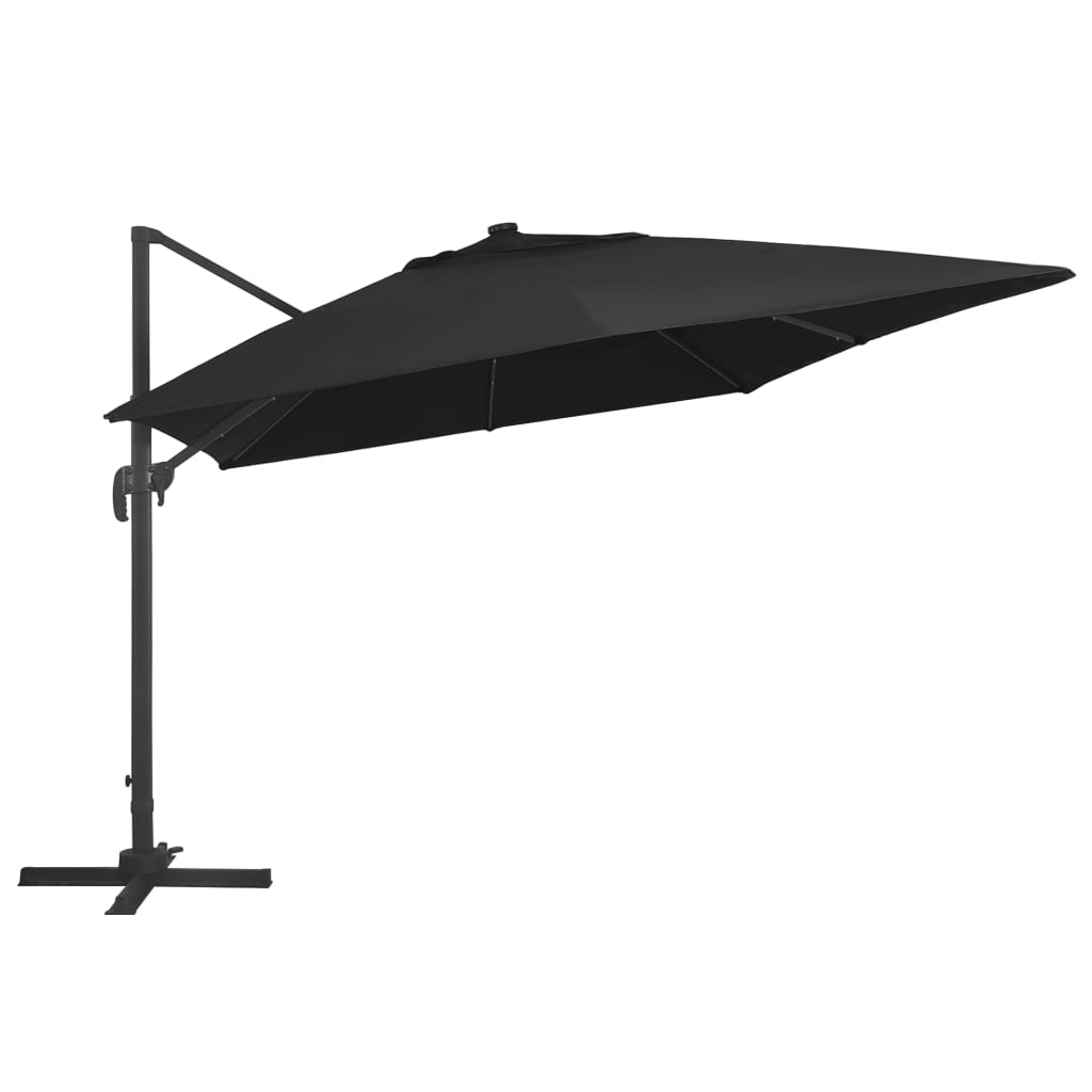 Frihängande Parasoll Med Aluminiumstång &amp; Led 400X300 Cm
