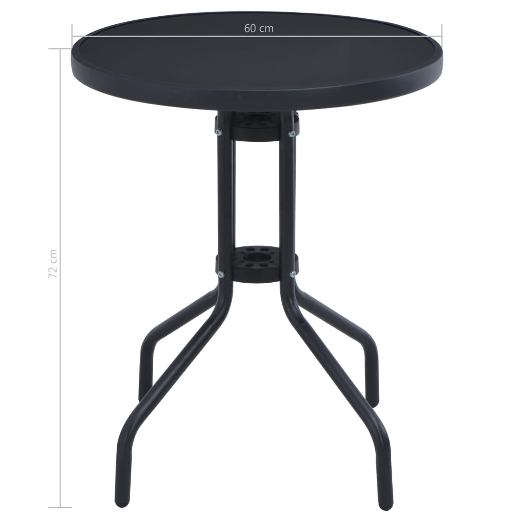 Trädgårdsbord 60 Cm Stål Och Glas