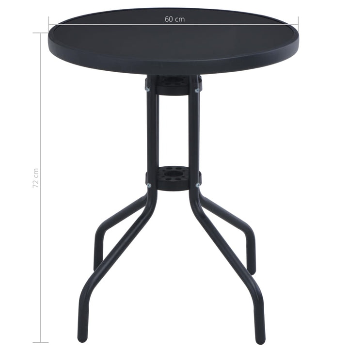 Trädgårdsbord 60 Cm Stål Och Glas