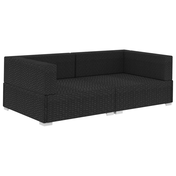 Hörnsitsar Modulsoffa 2 St Med Dynor Konstrotting Svart
