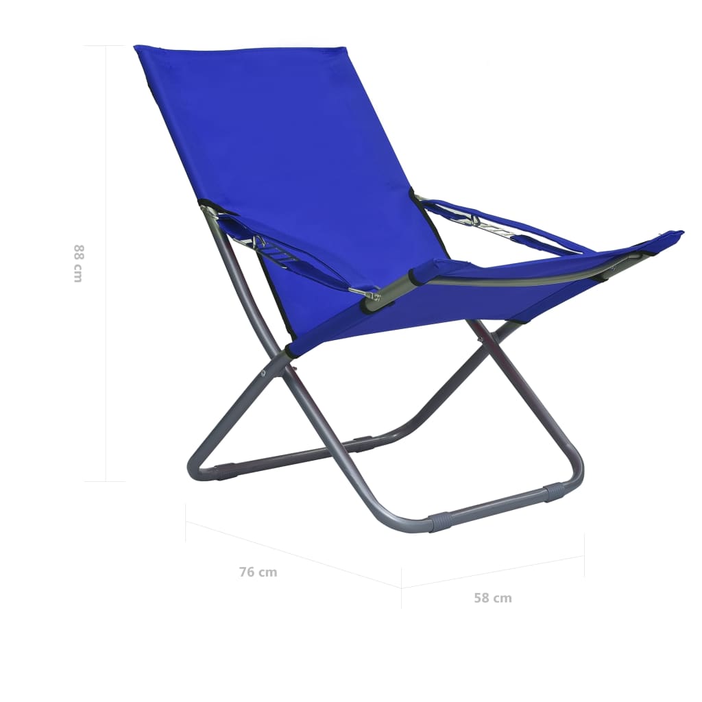 Hopfällbara Strandstolar 2 St Tyg