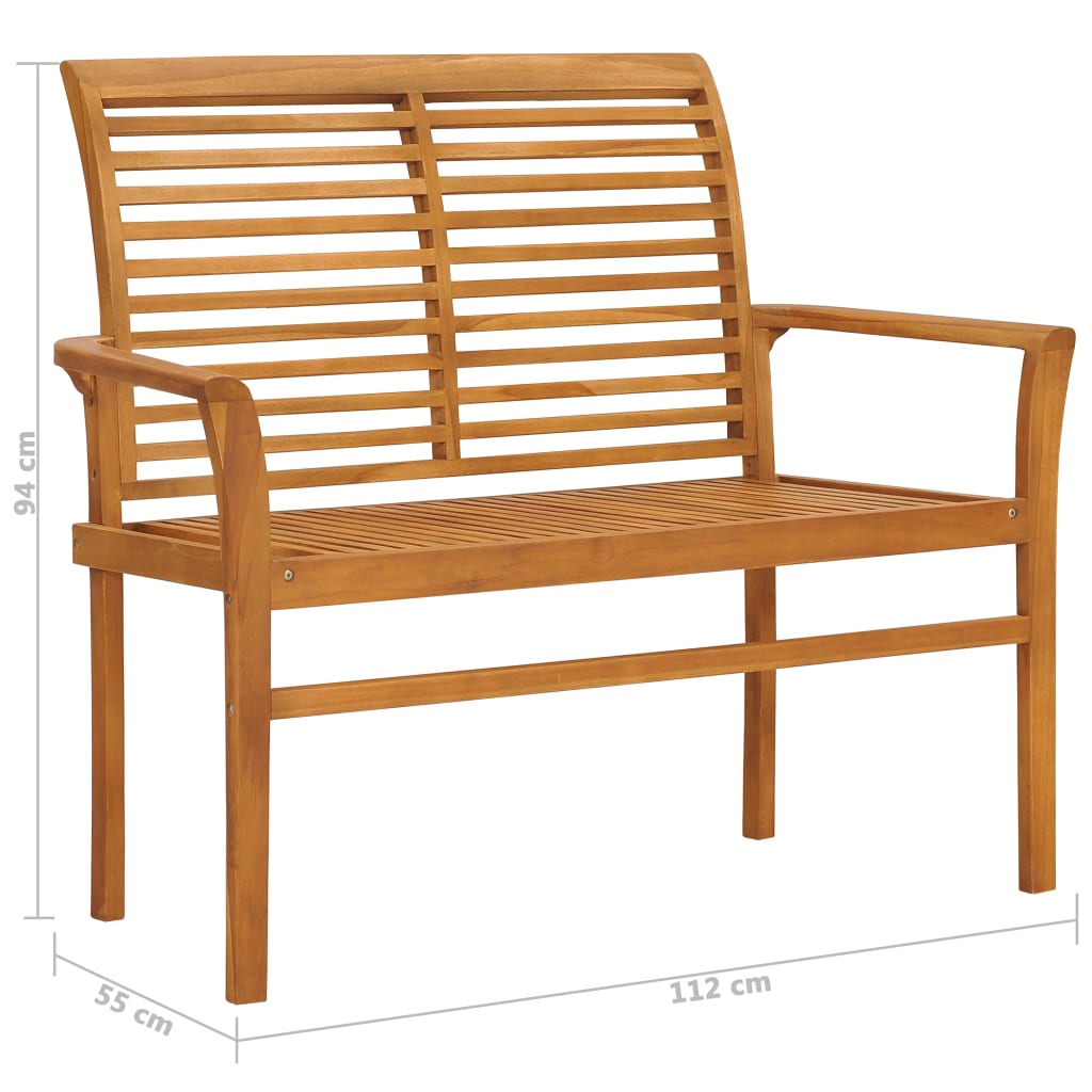 Trädgårdsbänk 112 Cm Massiv Teak