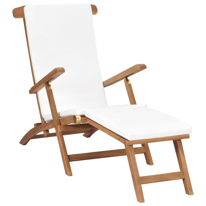 Däckstol Med Dyna Massiv Teak