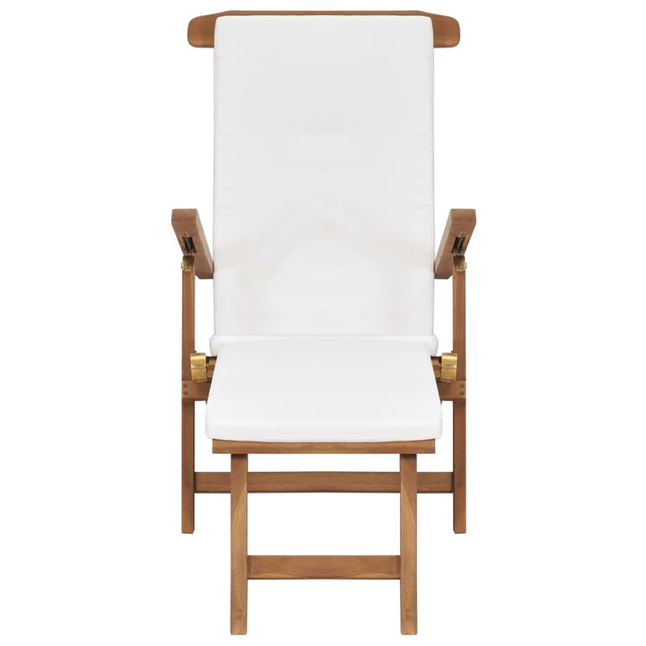 Däckstol Med Dyna Massiv Teak