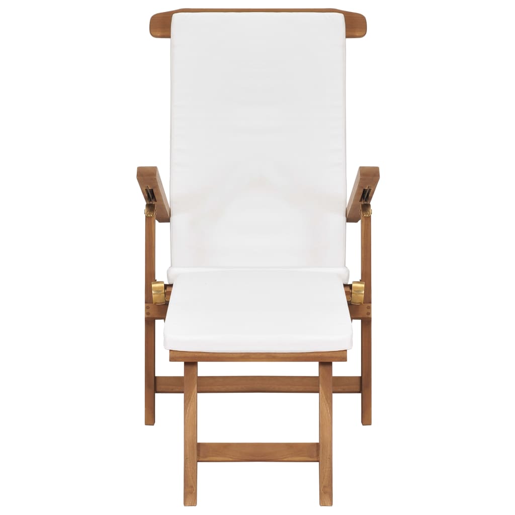 Däckstol Med Dyna Massiv Teak