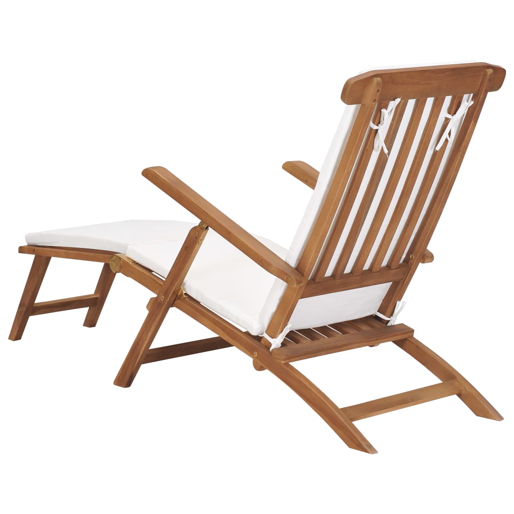 Däckstol Med Dyna Massiv Teak