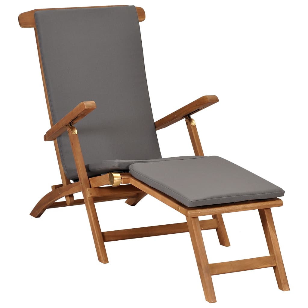 Däckstol Med Dyna Massiv Teak