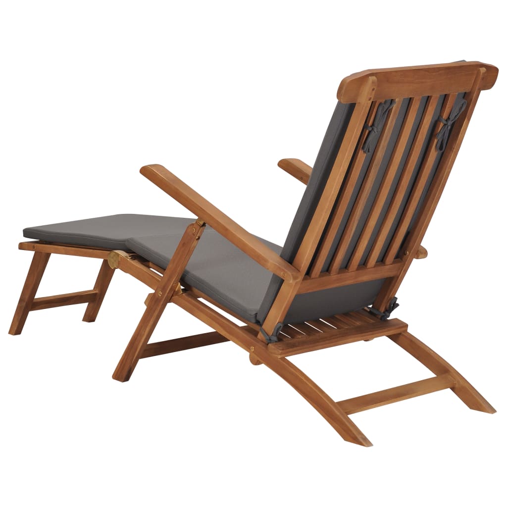 Däckstol Med Dyna Massiv Teak