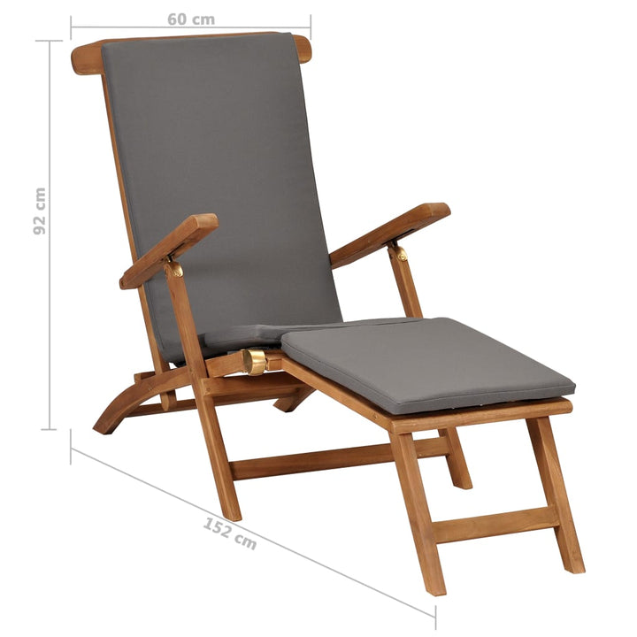 Däckstol Med Dyna Massiv Teak