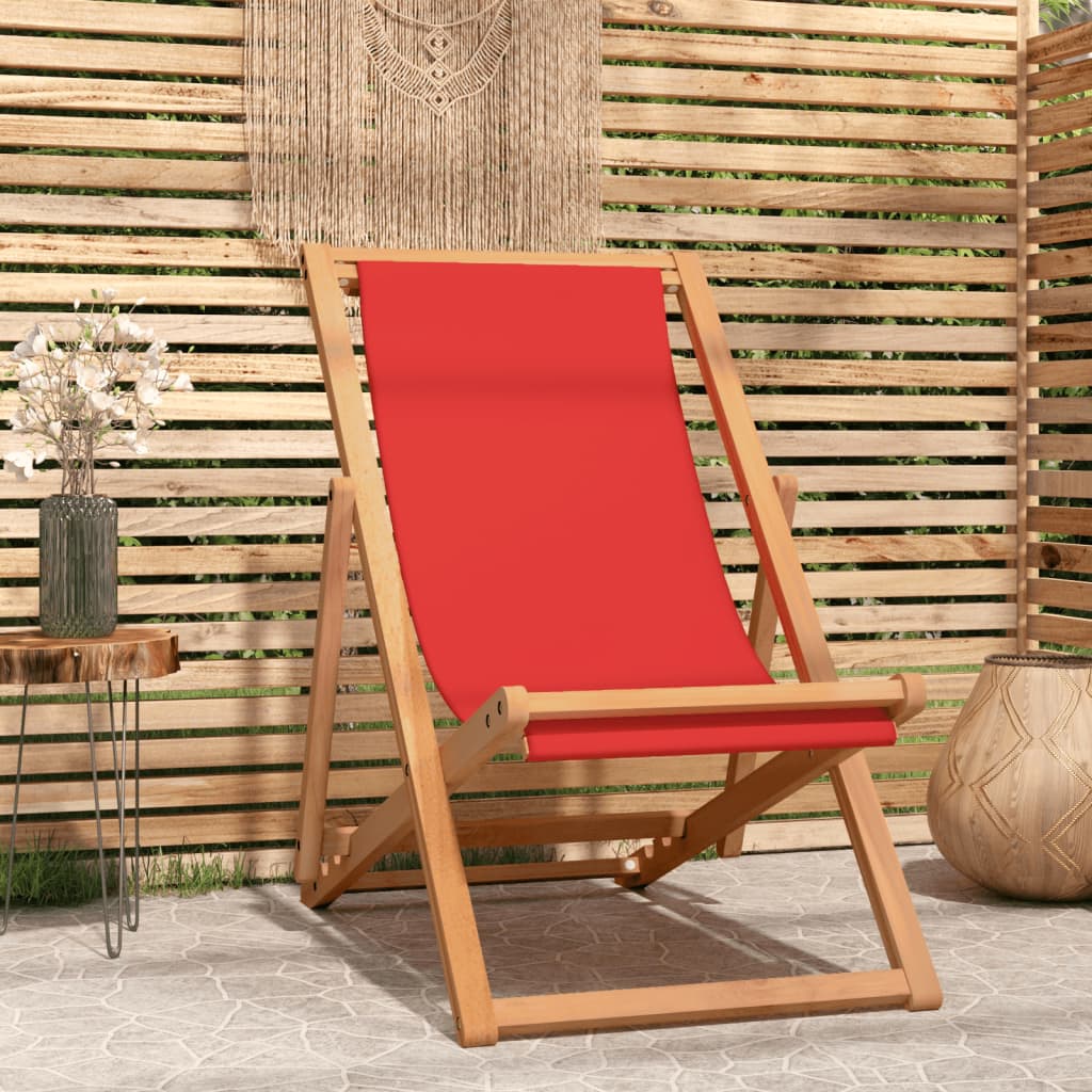 Hopfällbar Strandstol Massiv Teak