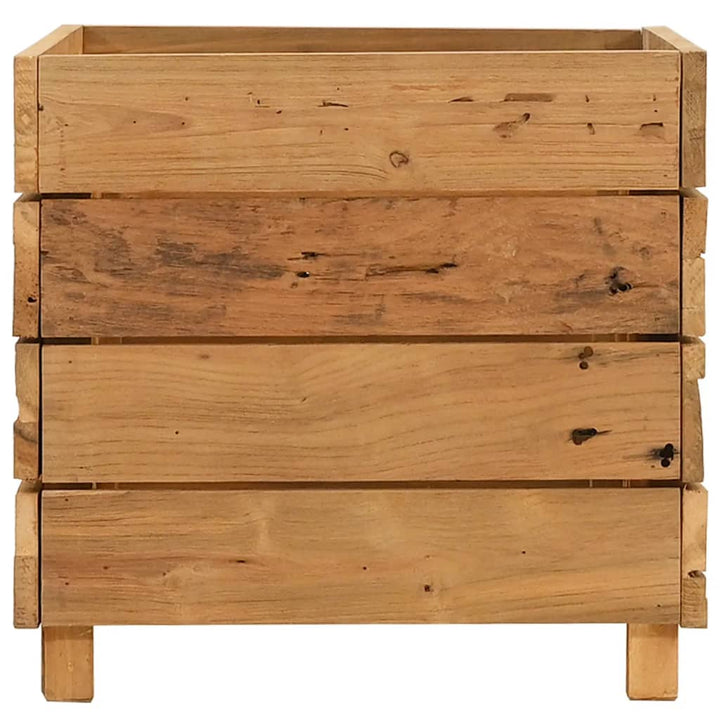 Blomlåda Upphöjd Återvunnet Teakträ Och Stål