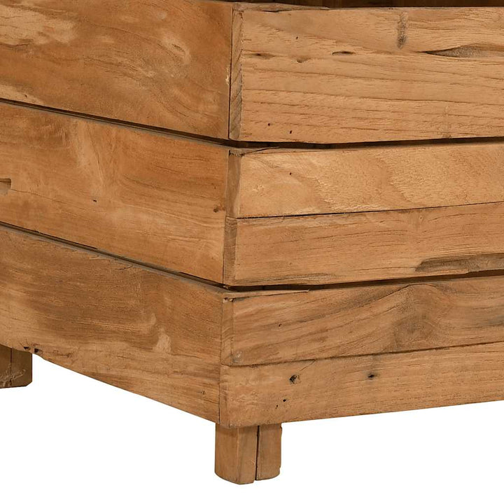 Blomlåda Upphöjd Återvunnet Teakträ Och Stål