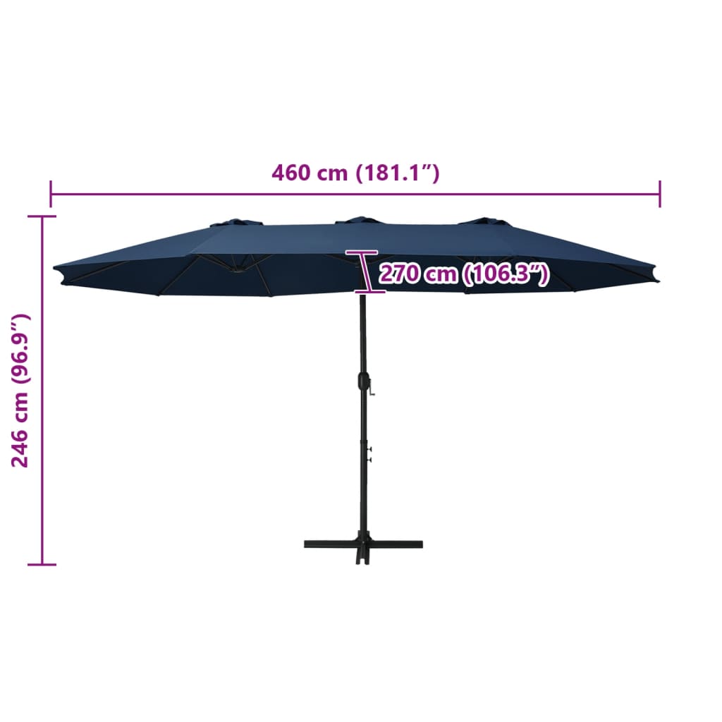 Trädgårdsparasoll Med Aluminiumstång 460X270 Cm