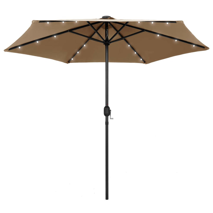 Parasoll Med Leds Och Aluminiumstång 270 Cm Azur