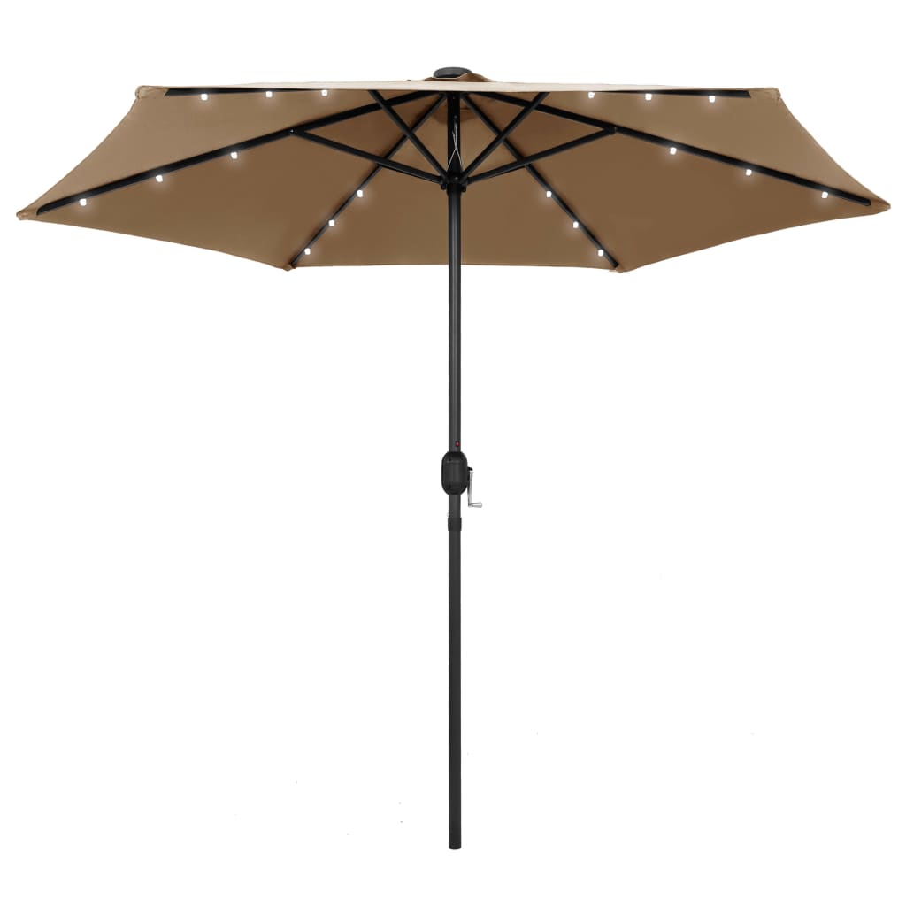 Parasoll Med Leds Och Aluminiumstång 270 Cm Azur