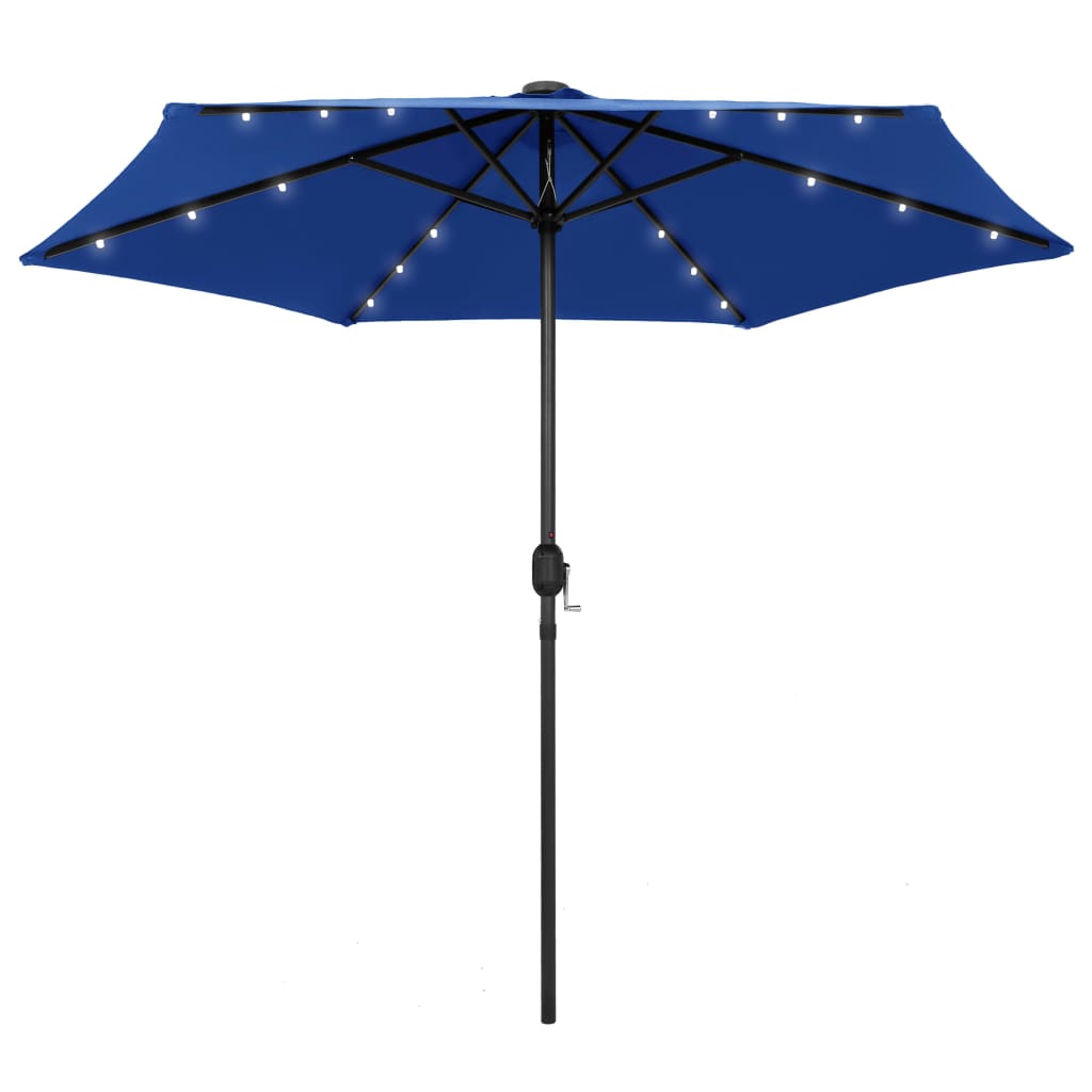 Parasoll Med Leds Och Aluminiumstång 270 Cm Azur
