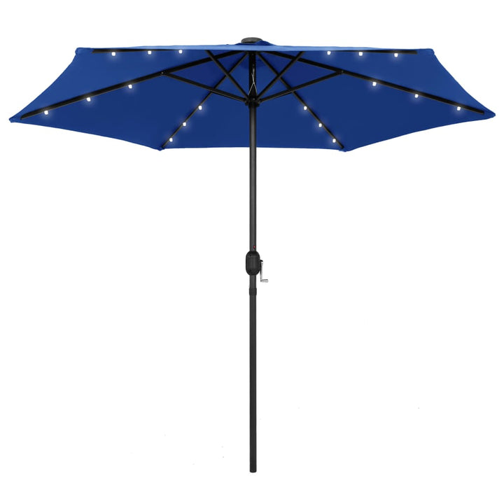 Parasoll Med Leds Och Aluminiumstång 270 Cm Azur