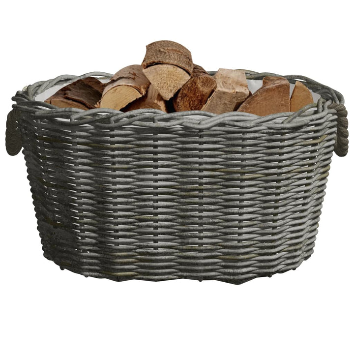 Vedkorg Med Bärhandtag 59X42X28 Cm Grå Pil