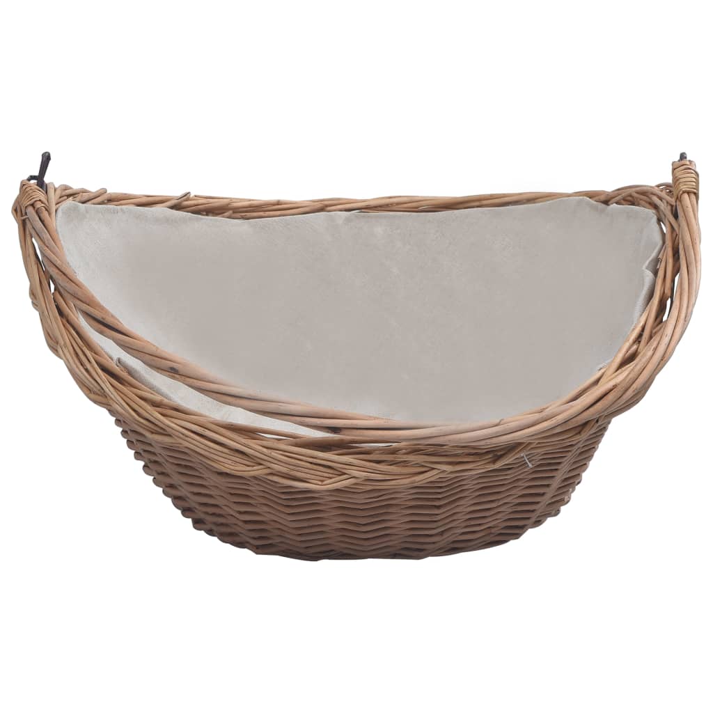 Vedkorg Med Handtag 57X46,5X52 Cm Brun Pil