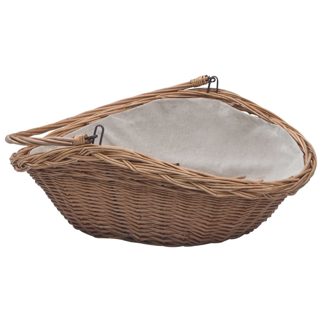 Vedkorg Med Handtag 57X46,5X52 Cm Brun Pil