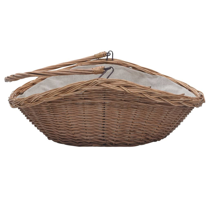 Vedkorg Med Handtag 57X46,5X52 Cm Brun Pil