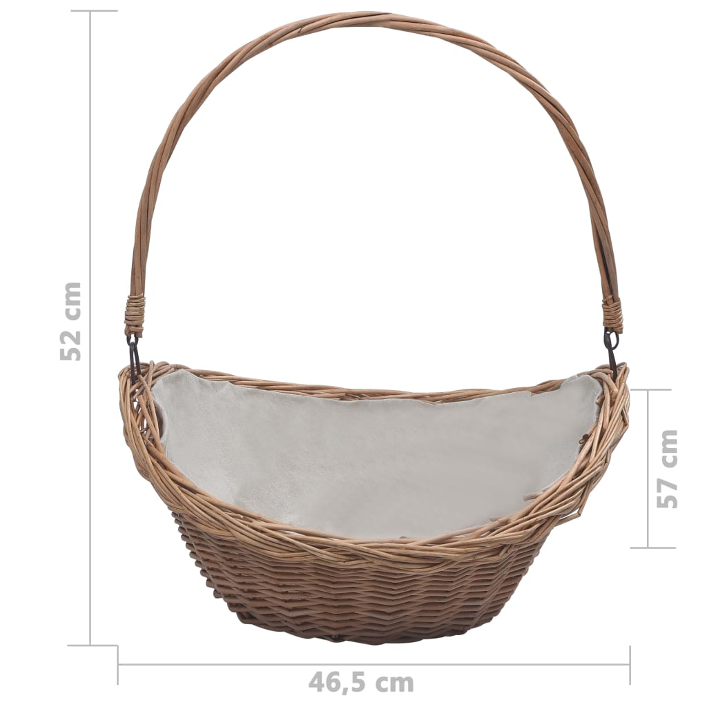 Vedkorg Med Handtag 57X46,5X52 Cm Brun Pil
