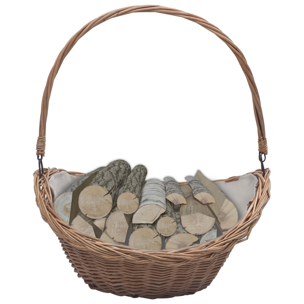 Vedkorg Med Handtag 57X46,5X52 Cm Brun Pil