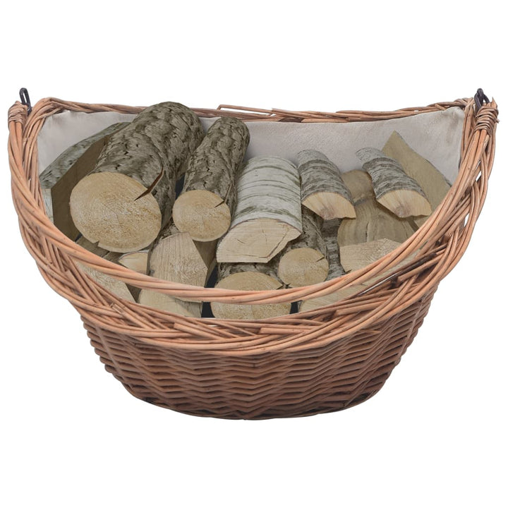 Vedkorg Med Handtag 60X44X55 Cm Naturlig Pil