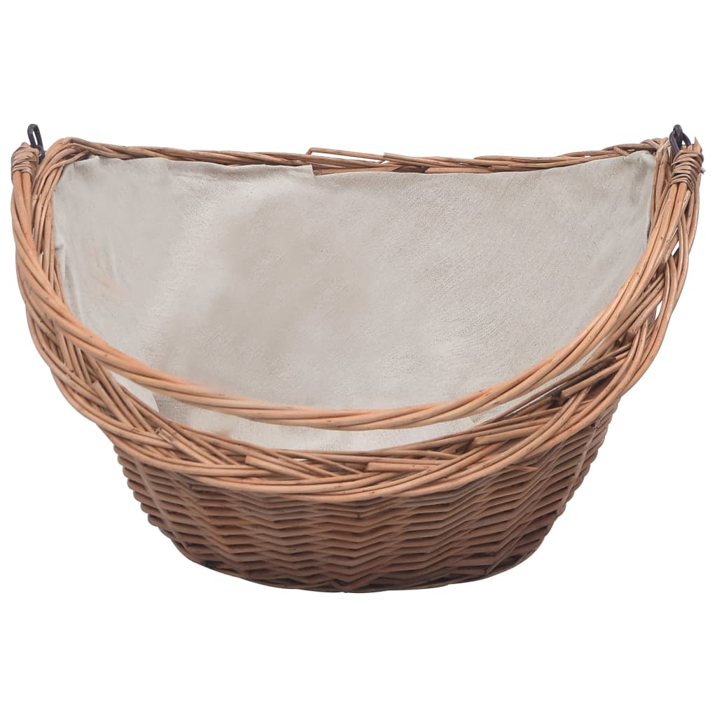 Vedkorg Med Handtag 60X44X55 Cm Naturlig Pil