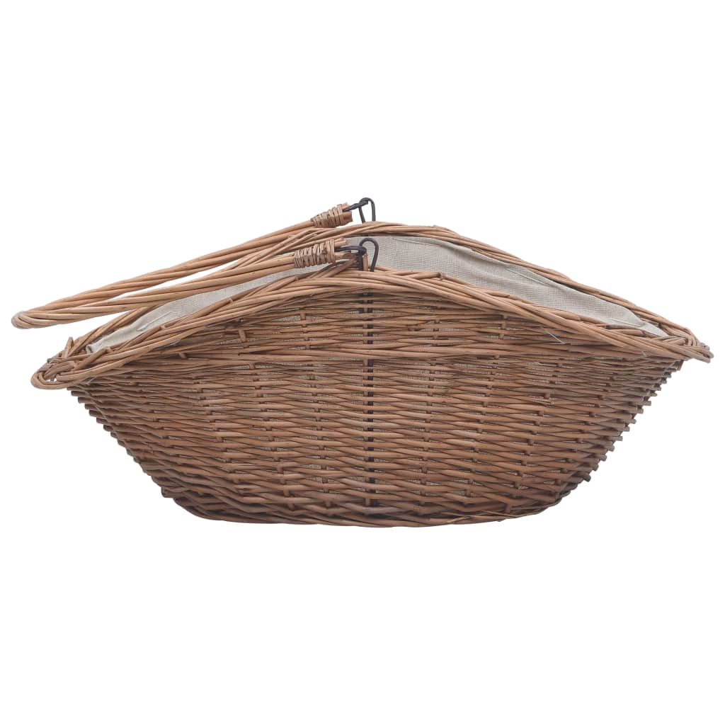 Vedkorg Med Handtag 60X44X55 Cm Naturlig Pil