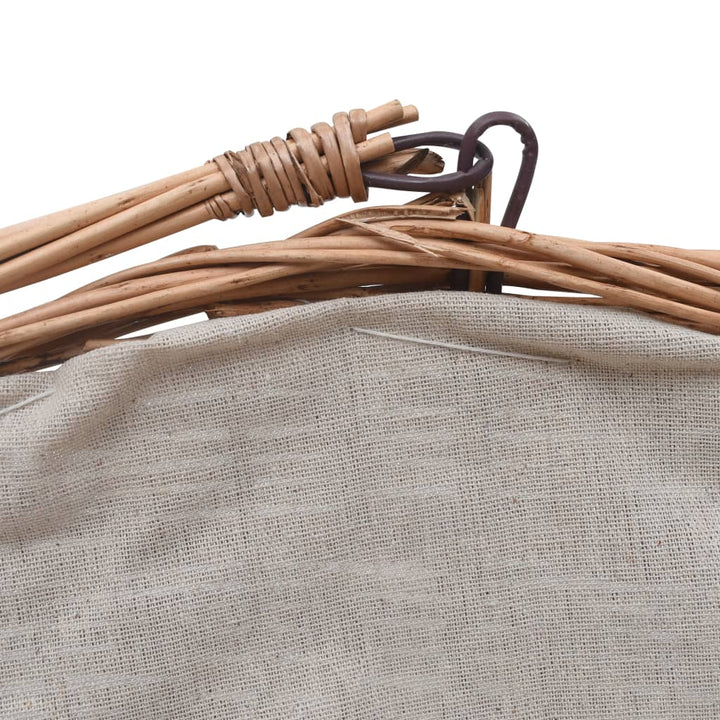 Vedkorg Med Handtag 60X44X55 Cm Naturlig Pil