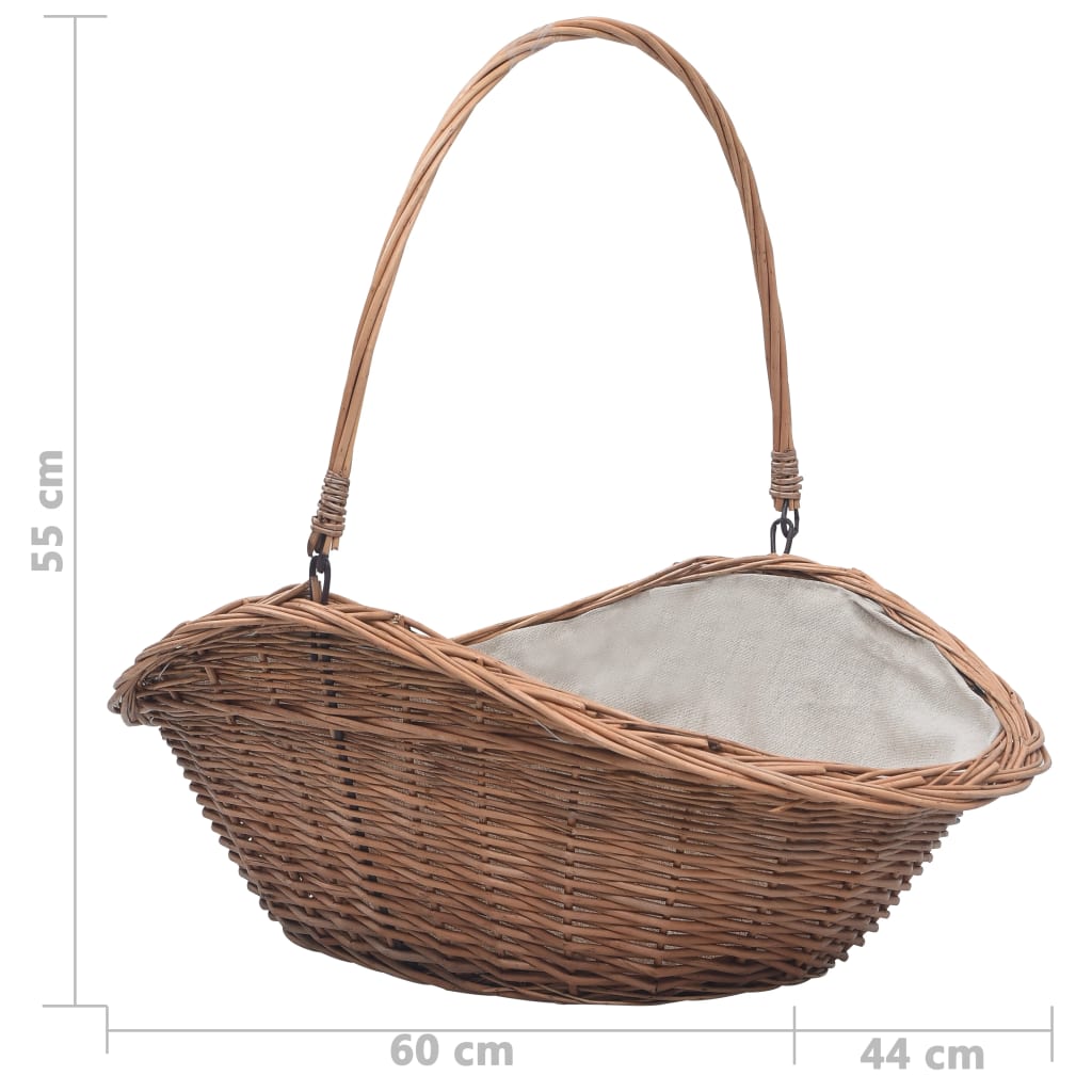 Vedkorg Med Handtag 60X44X55 Cm Naturlig Pil