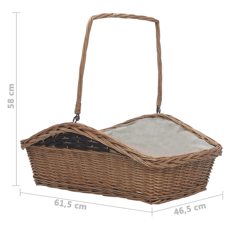 Vedkorg Med Handtag 61,5X46,5X58 Cm Brun Pil