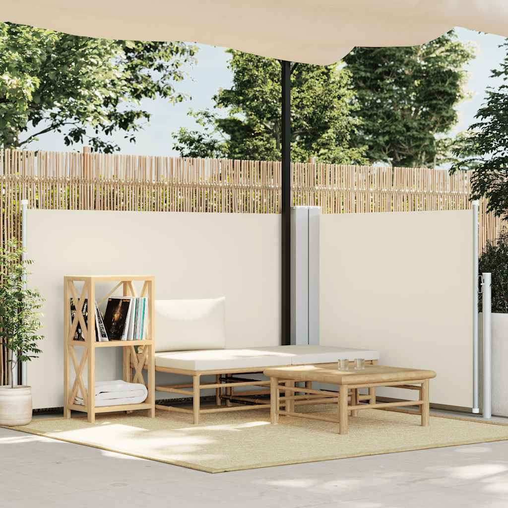 Infällbar Sidomarkis Gräddvit 100X600 Cm